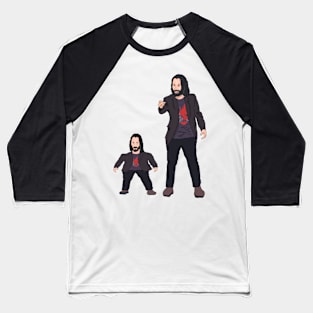 Mini Keanu Reeves & Breathtaking Keanu Reeves Meme Baseball T-Shirt